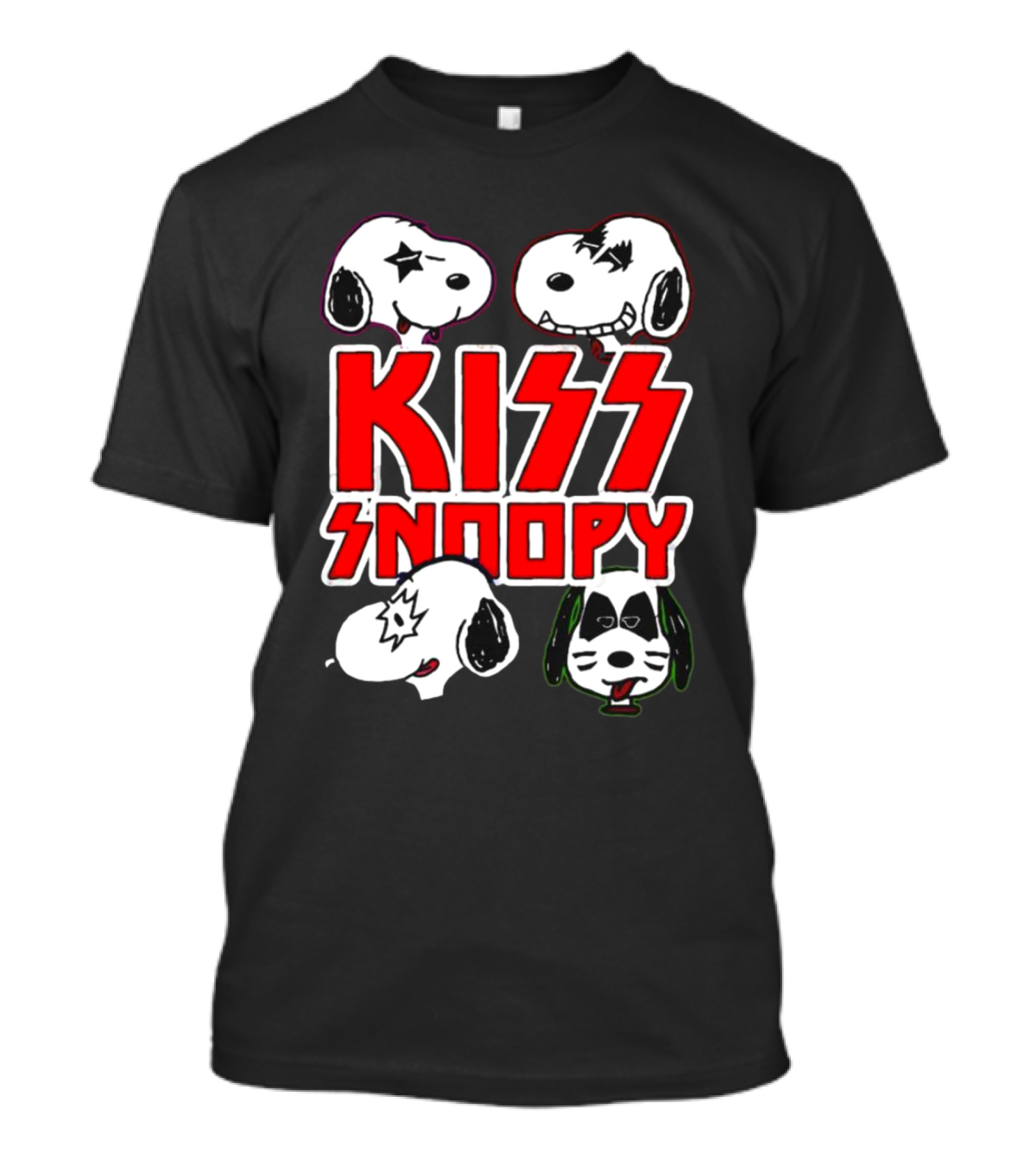 KISS Band Snoopy Peanuts Crossover Characters T-Shirt