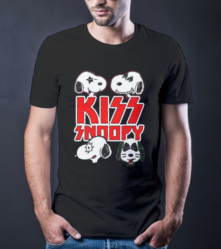 KISS Band Snoopy Peanuts Crossover Characters T-Shirt