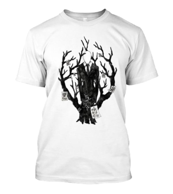Slenderman III Halloween Tree Branches Cards T-Shirt