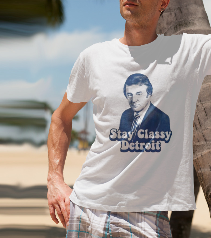 Stay Classy Detroit Vintage Bill Bonds Image T-Shirt