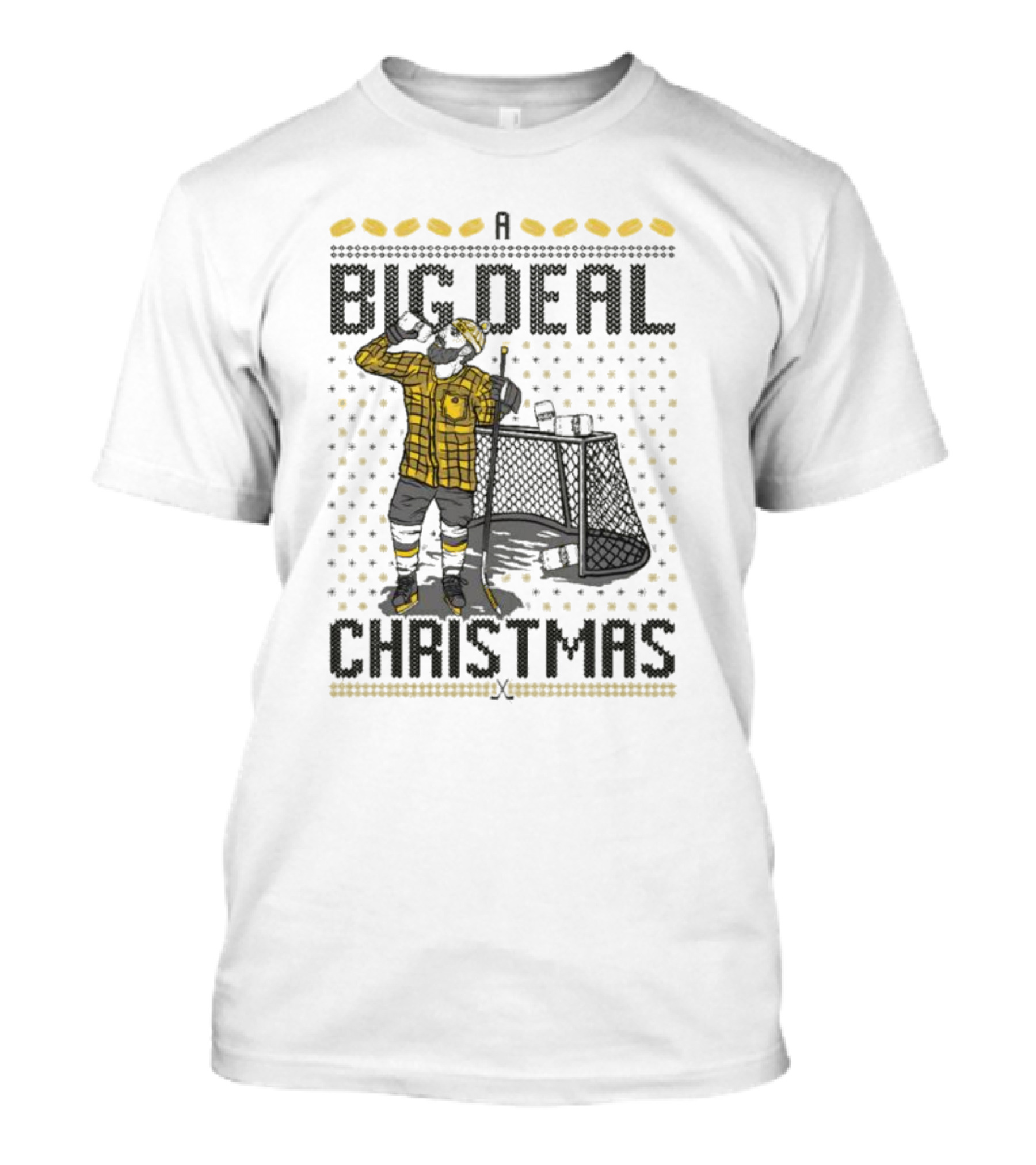 A Big Deal Christmas Hockey Player Flannel T-Shirt