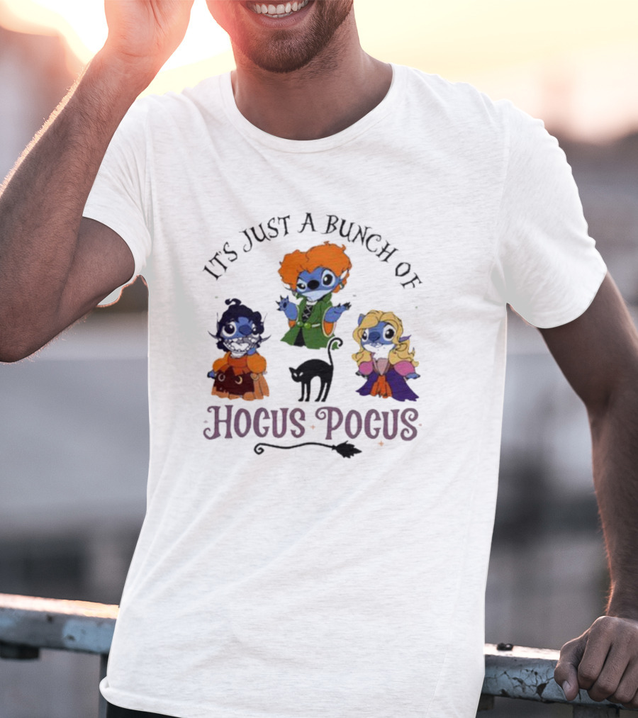 It's Just A Bunch Of Hocus Pocus Halloween Stitch Characters T-Shirt