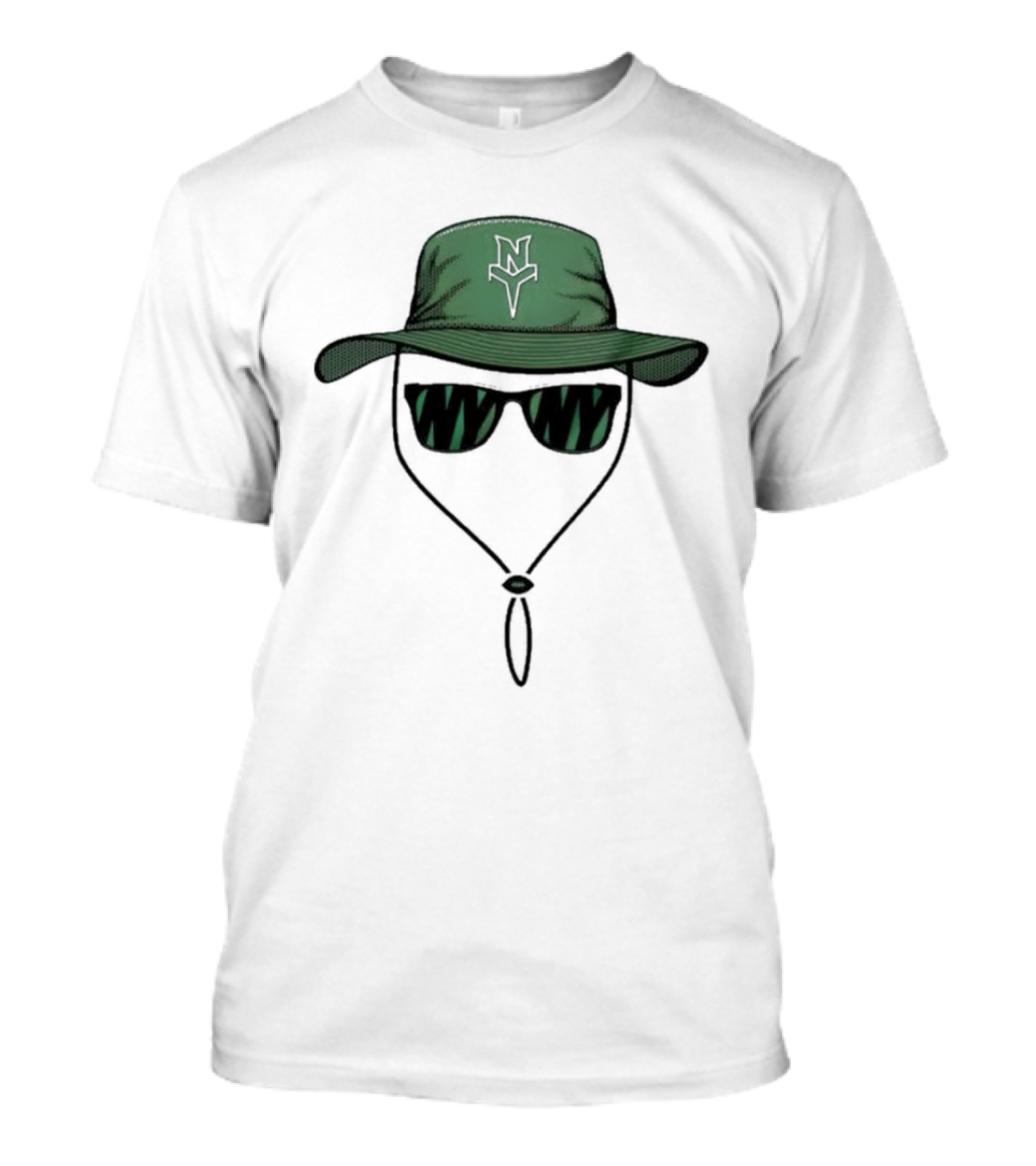 Gilligan Hat And Sunglasses With Green NY Mystics T-Shirt
