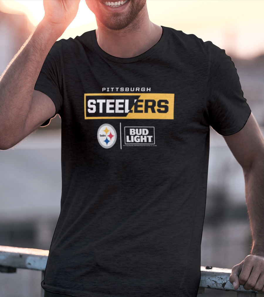 Pittsburgh Steelers Bud Light Collaboration NFL Team T-Shirt