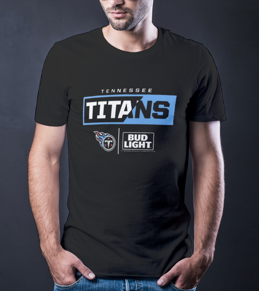 Tennessee Titans Bud Light Fanatics Branded NFL Collaboration T-Shirt