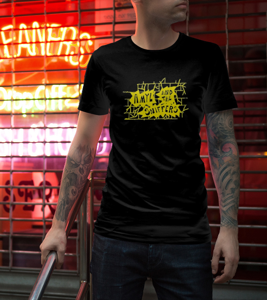 Amyl And The Sniffers Bricks Yellow Broken Brick Wall T-Shirt