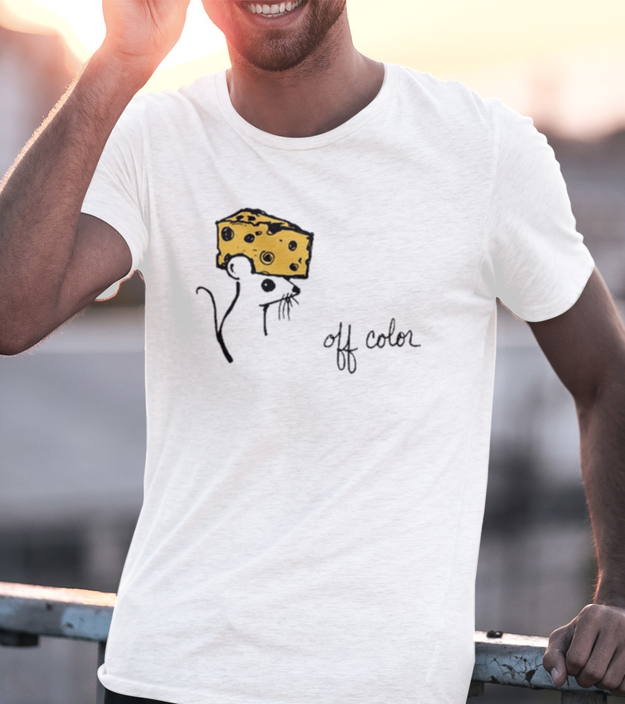 Cheesehead Mouse Off Color Sketch With Cheese Hat T-Shirt