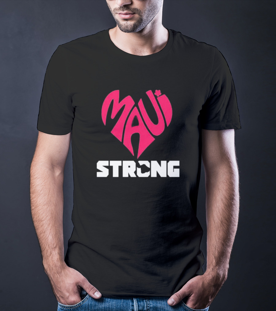 Maui Heart Strong Symbol In Pink T-Shirt