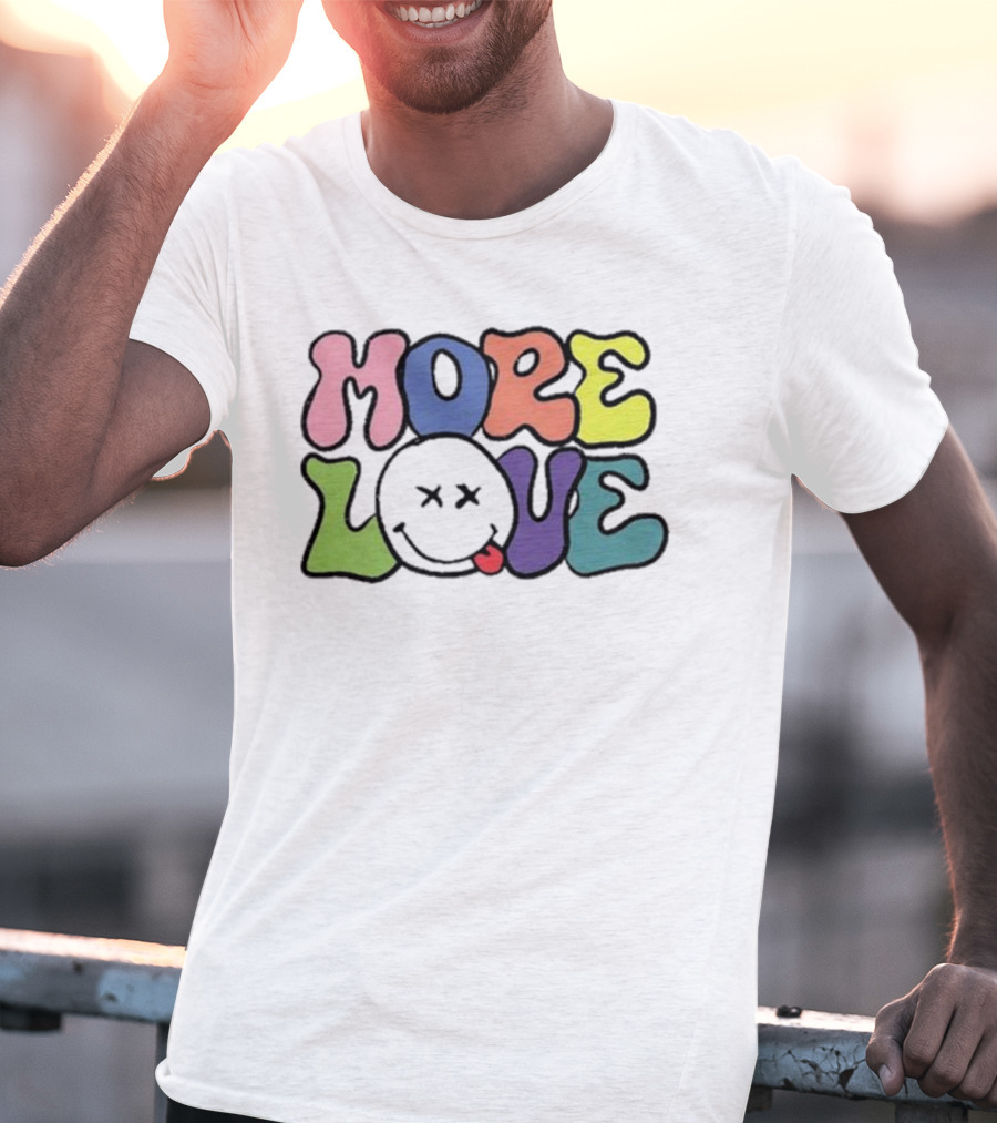 Wizkid More Love Colorful Groovy Smiley Mood T-Shirt