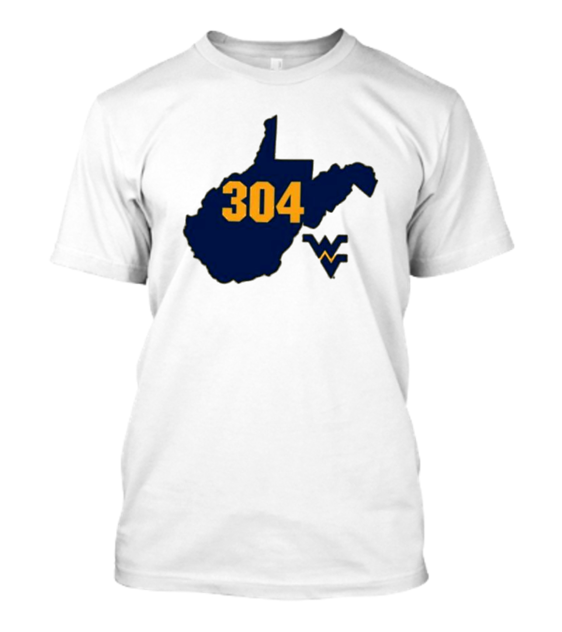 WVU 304 West Virginia State Map With Iconic T-Shirt