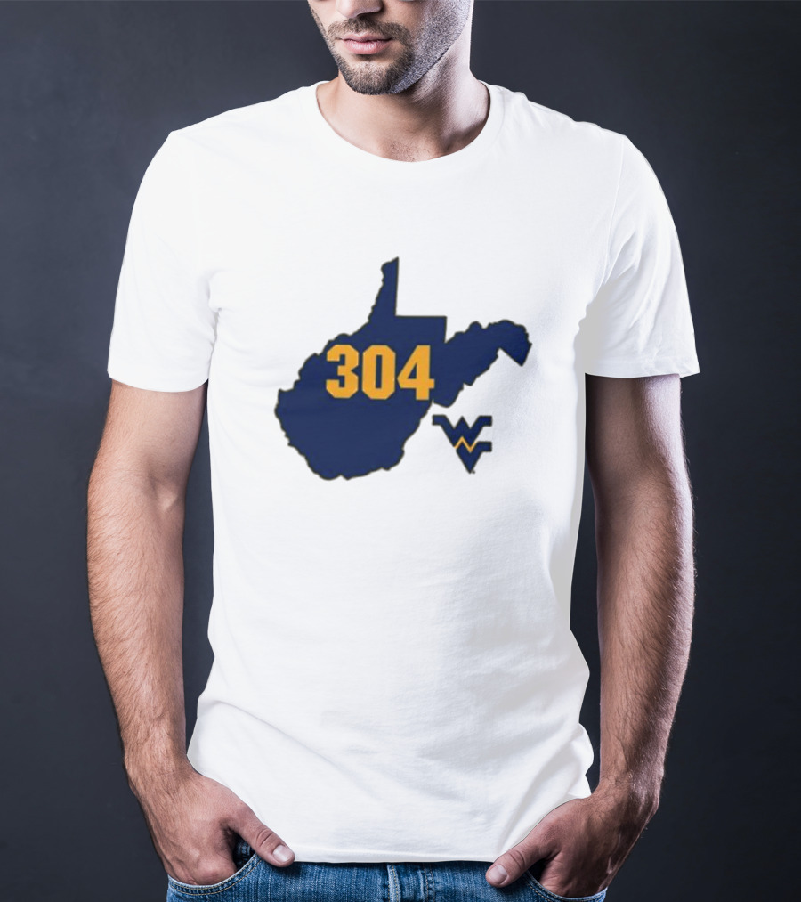 WVU 304 West Virginia State Map With Iconic T-Shirt