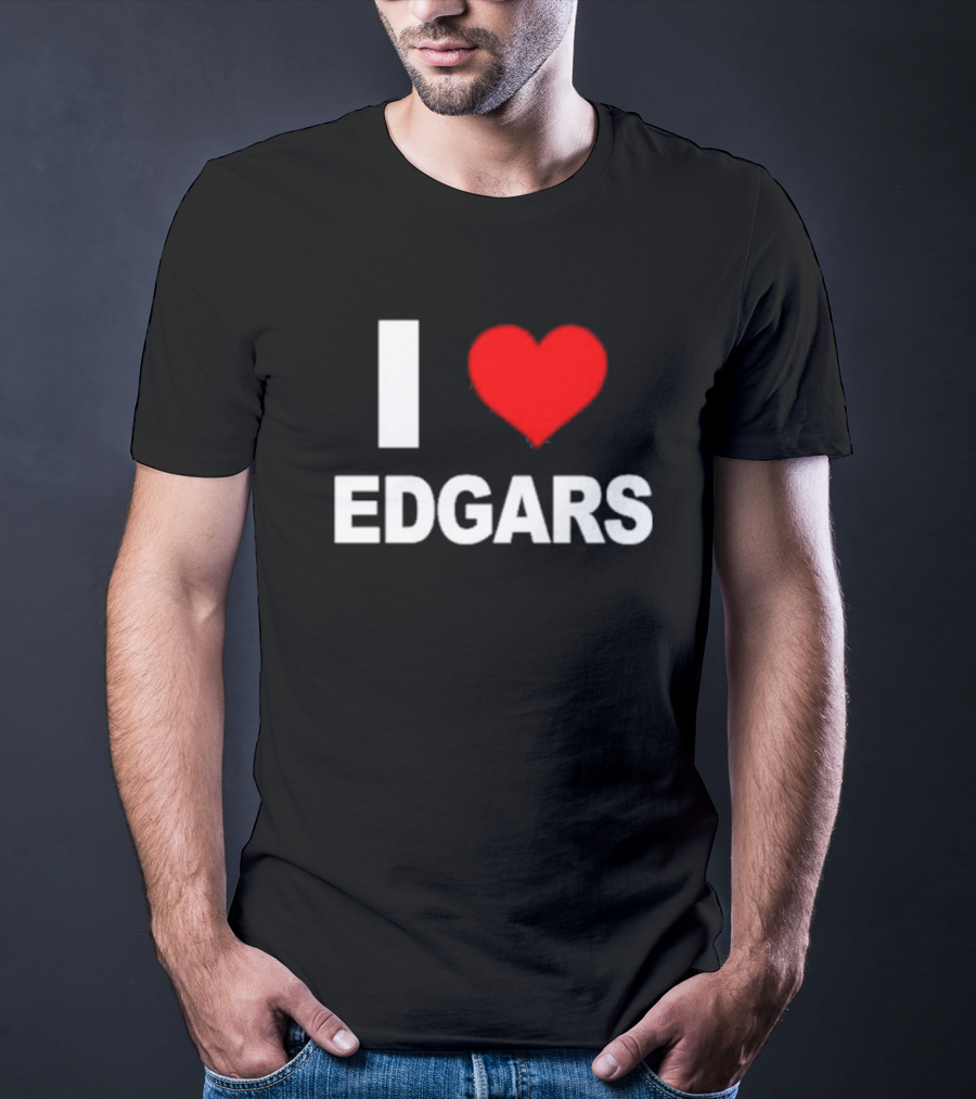Ellaloca I Love Edgars Bold Red Heart T-Shirt