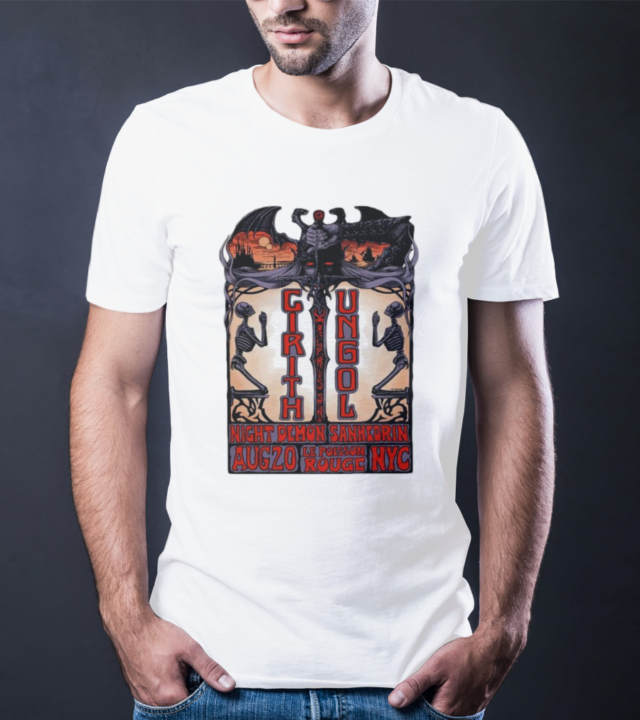 Cirith Ungol Night Demon Sanhedrin Aug 20 Le Poisson Rouge NYC T-Shirt