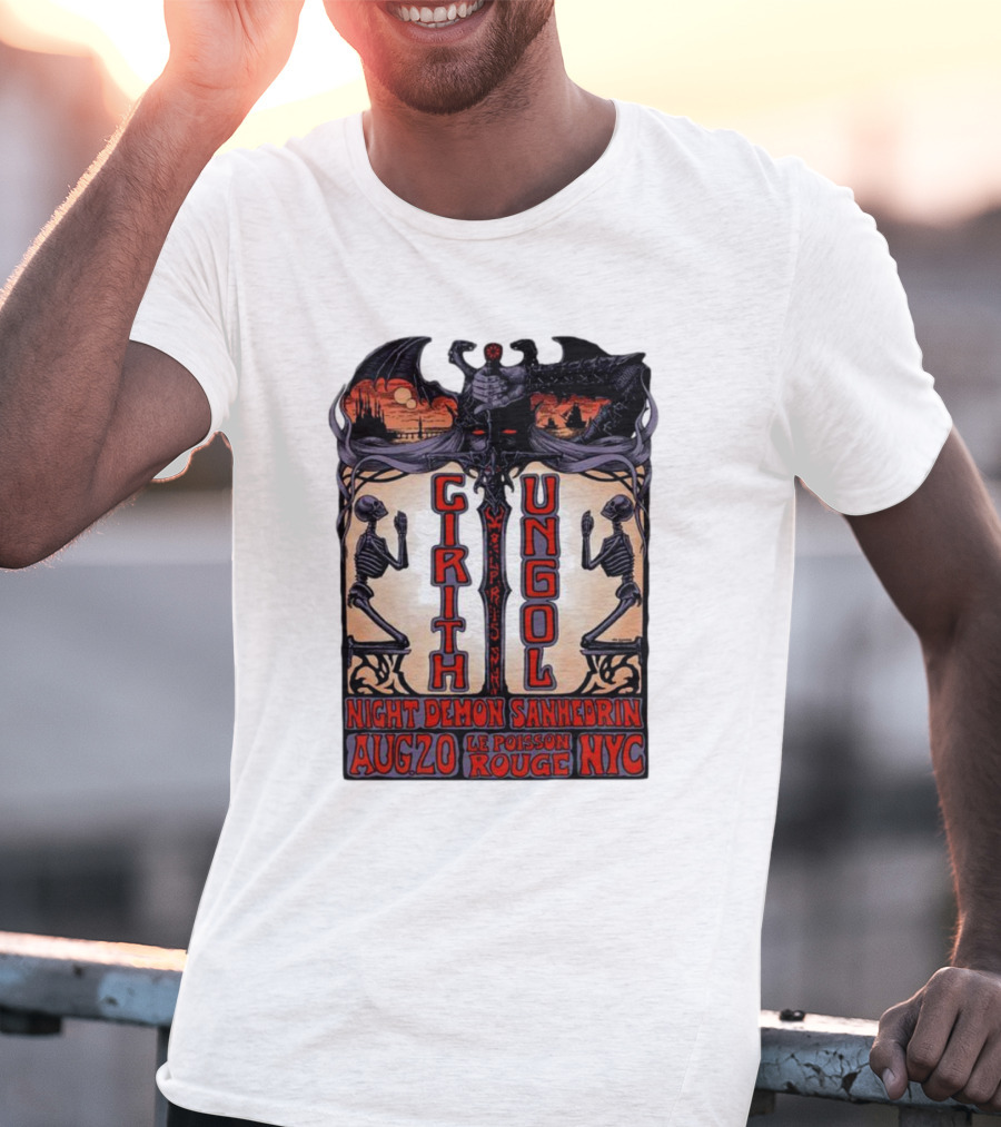 Cirith Ungol Night Demon Sanhedrin Aug 20 Le Poisson Rouge NYC T-Shirt