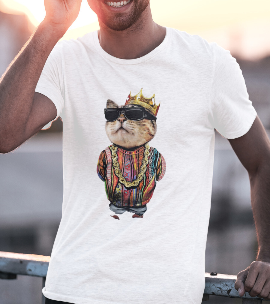 Big Paw Paw Cat With Crown And Shades T-Shirt