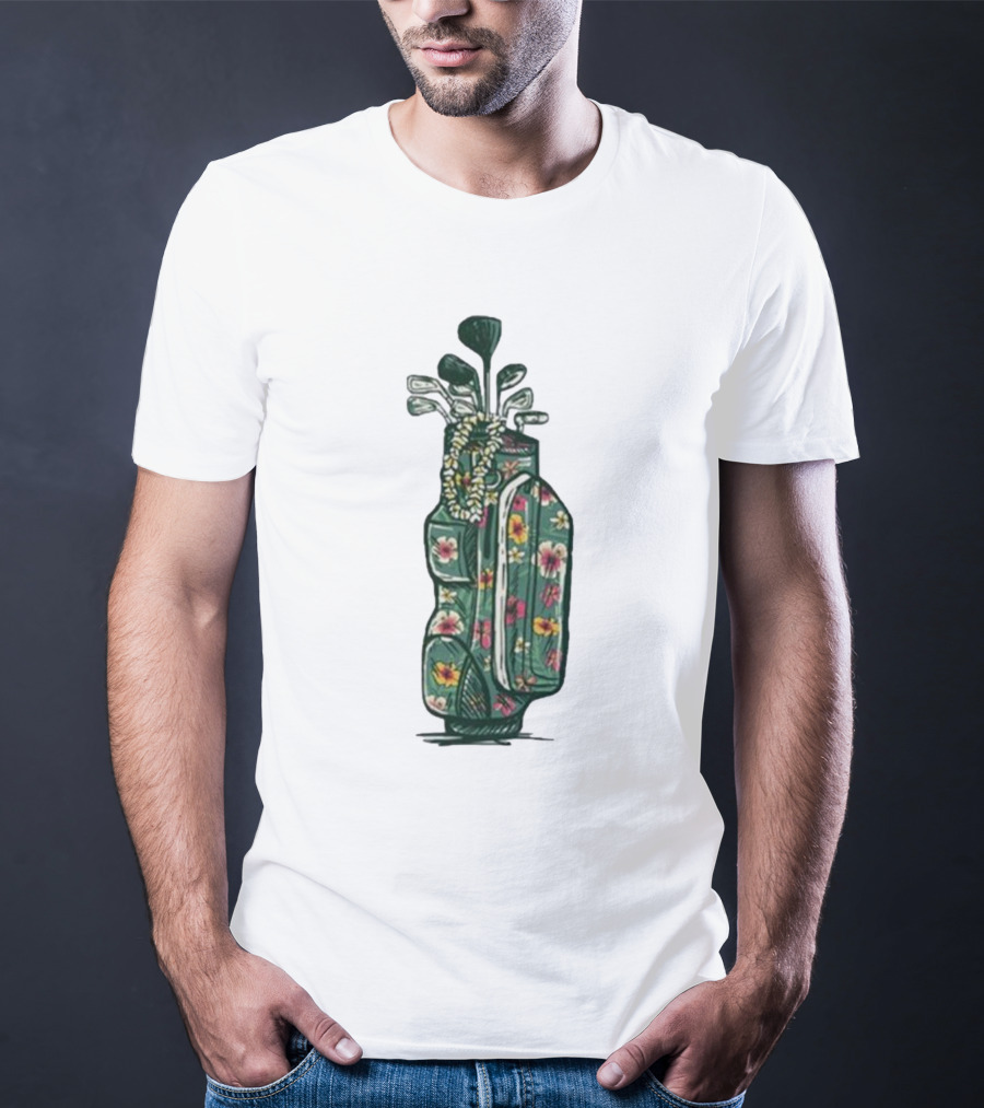 Golf Maui Pocket Hawaiian Floral Golf Bag T-Shirt
