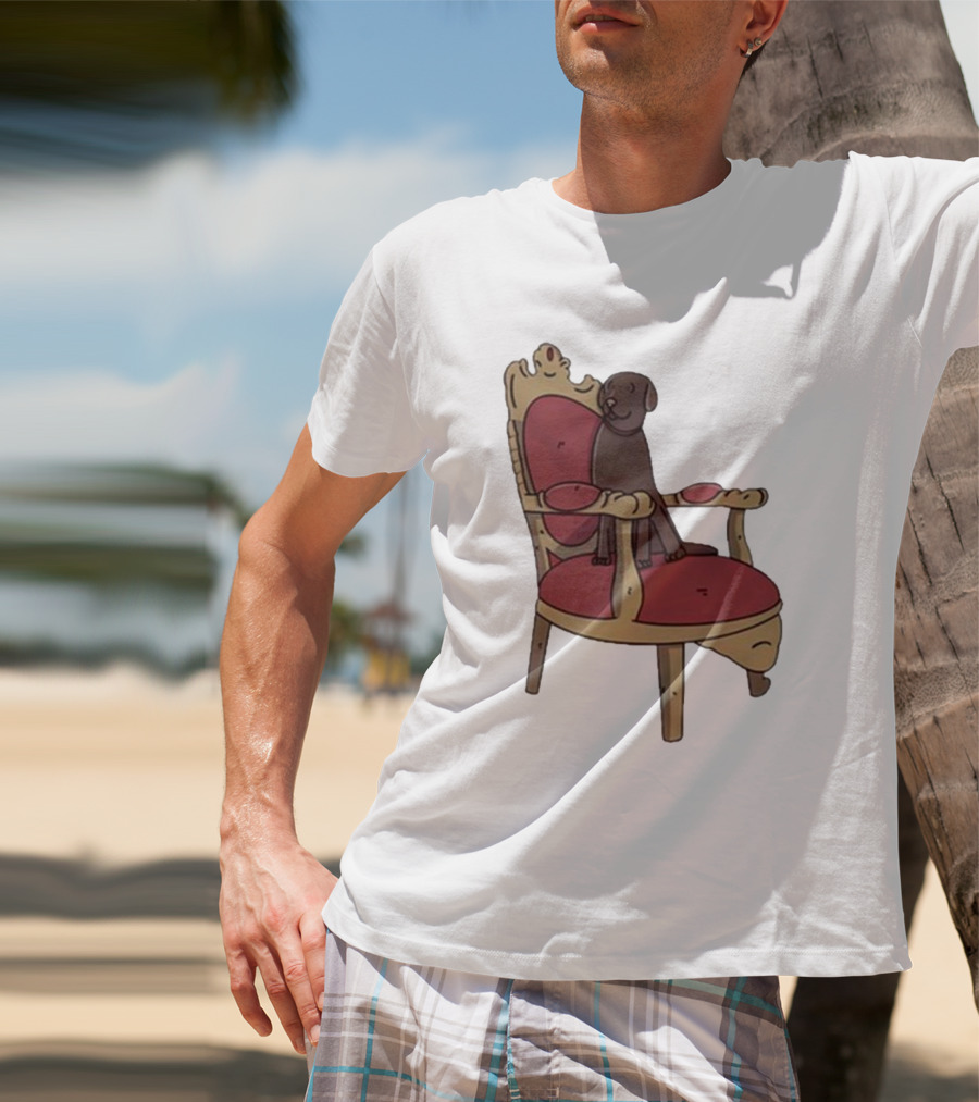 Poorly Drawn Arsenal Dog On Ornate Chair T-Shirt