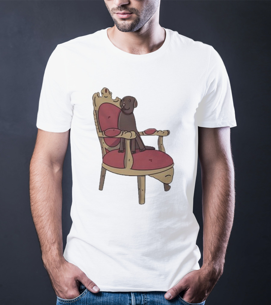 Poorly Drawn Arsenal Dog On Ornate Chair T-Shirt
