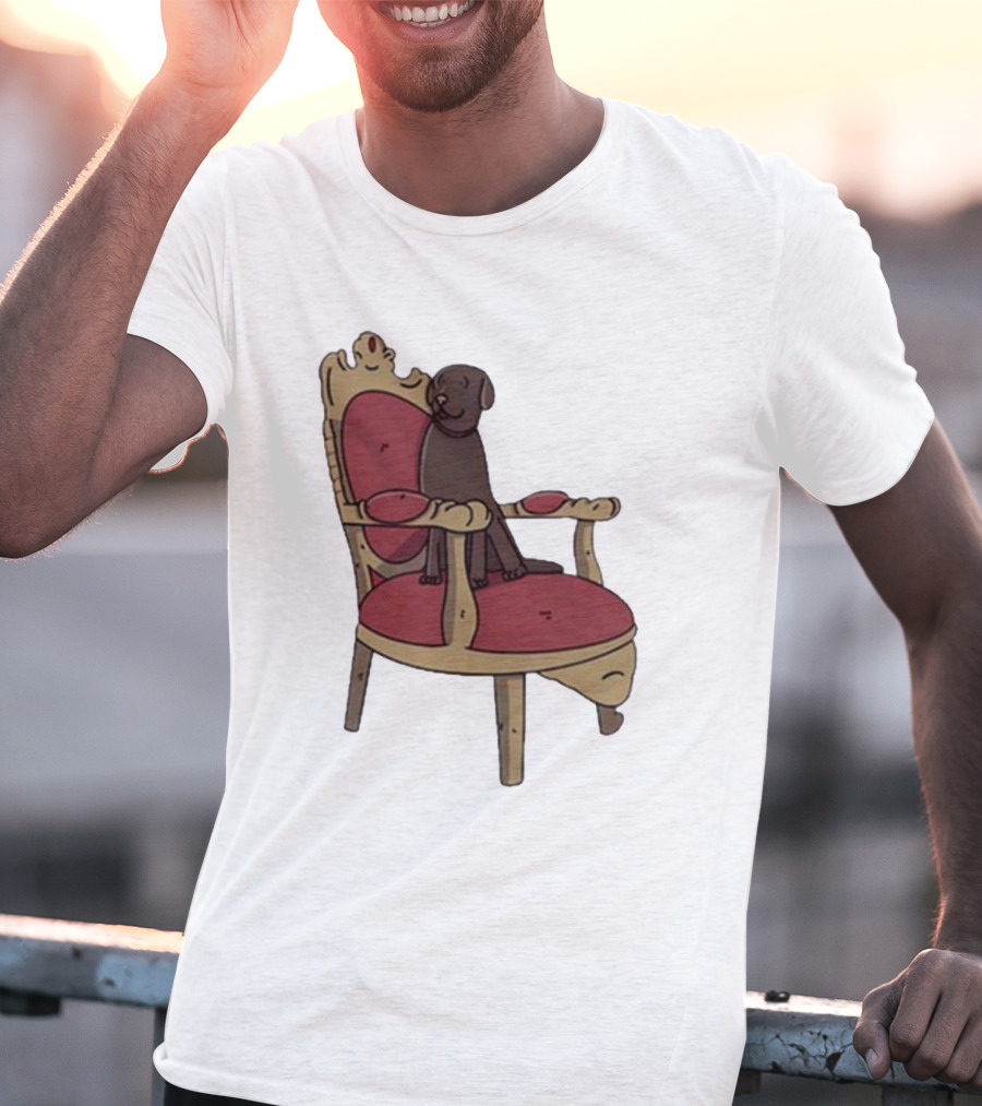 Poorly Drawn Arsenal Dog On Ornate Chair T-Shirt