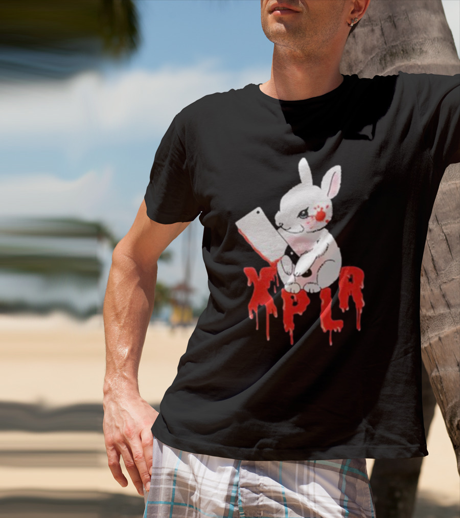 XPLR Bloodstained Rabbit With Cleaver T-Shirt