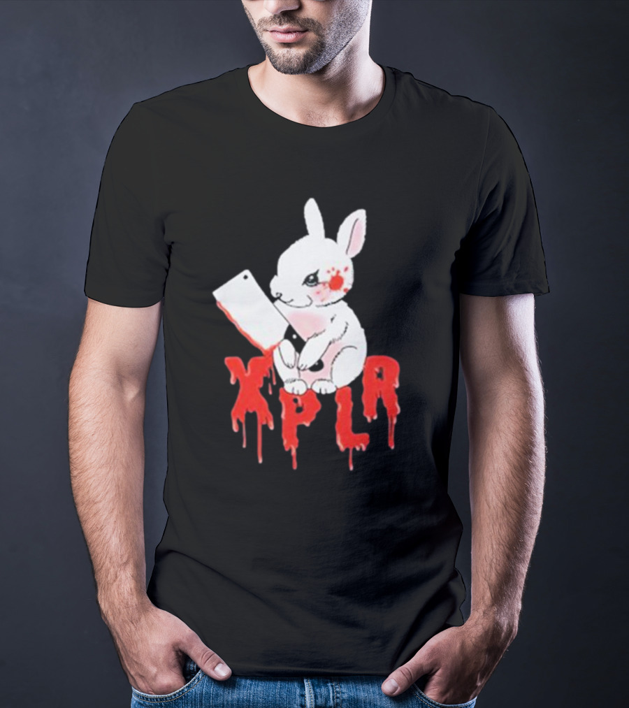 XPLR Bloodstained Rabbit With Cleaver T-Shirt