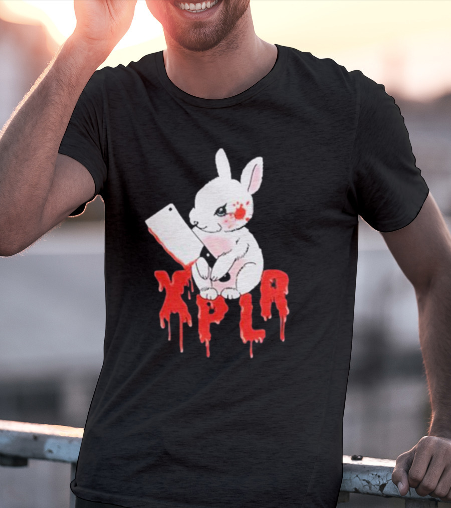 XPLR Bloodstained Rabbit With Cleaver T-Shirt