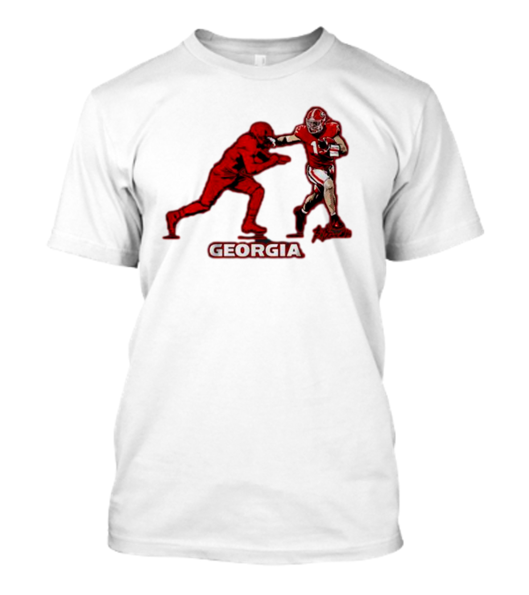 Georgia Football Superstar Brock Bowers Action Pose T-Shirt