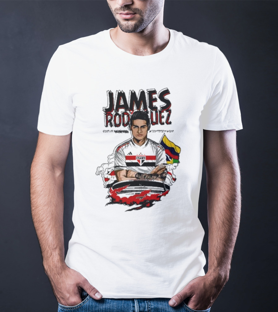 James Rodriguez Sao Paulo Football Colombia Flag T-Shirt