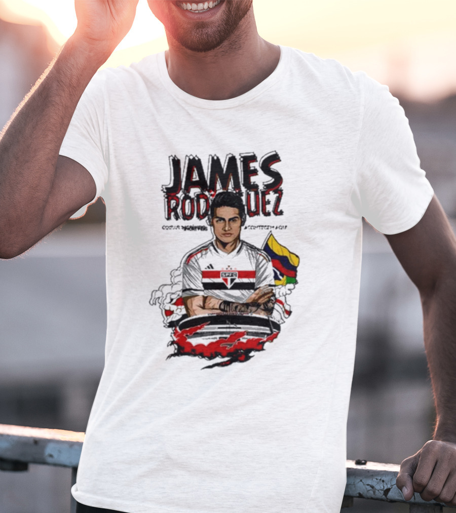 James Rodriguez Sao Paulo Football Colombia Flag T-Shirt