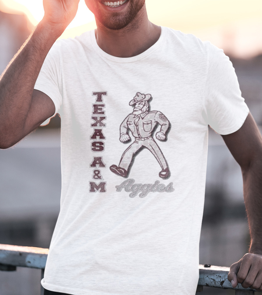 Texas A&M Aggies Vintage Phase Out ’47 Franklin Logo With Aggie Mascot T-Shirt