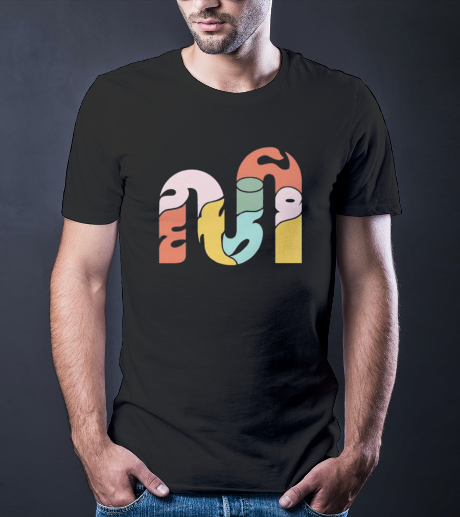 Mythical Groove Psychedelic Colorful Typography T-Shirt