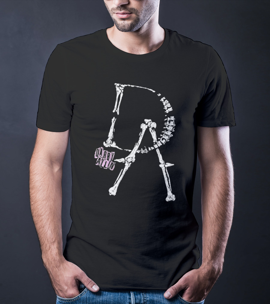 Darby Allin Skeleton Bones Lettering T-Shirt