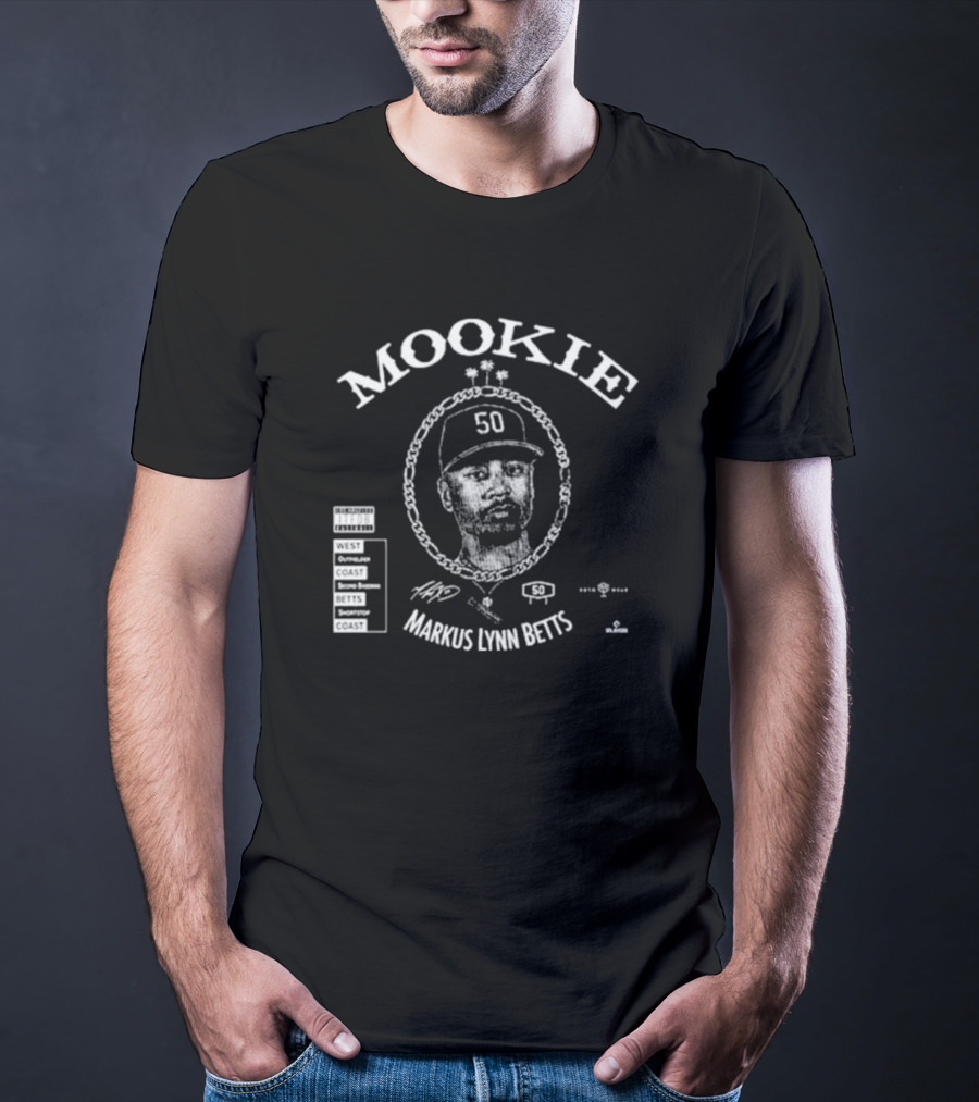 Mookie Markus Lynn Betts West Coast Graphic 50 Signature T-Shirt