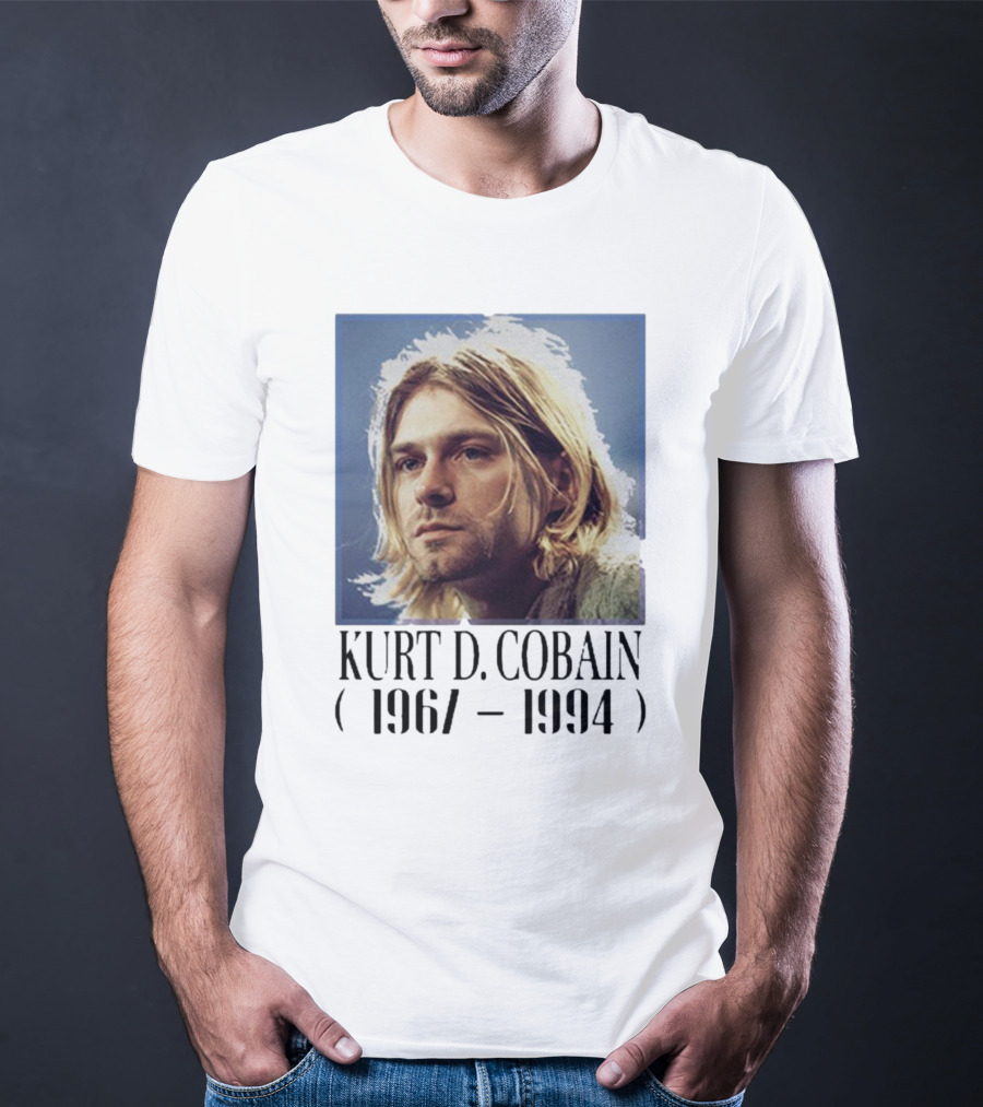 Vintage Kurt D. Cobain 1967-1994 Memorial Painting T-Shirt