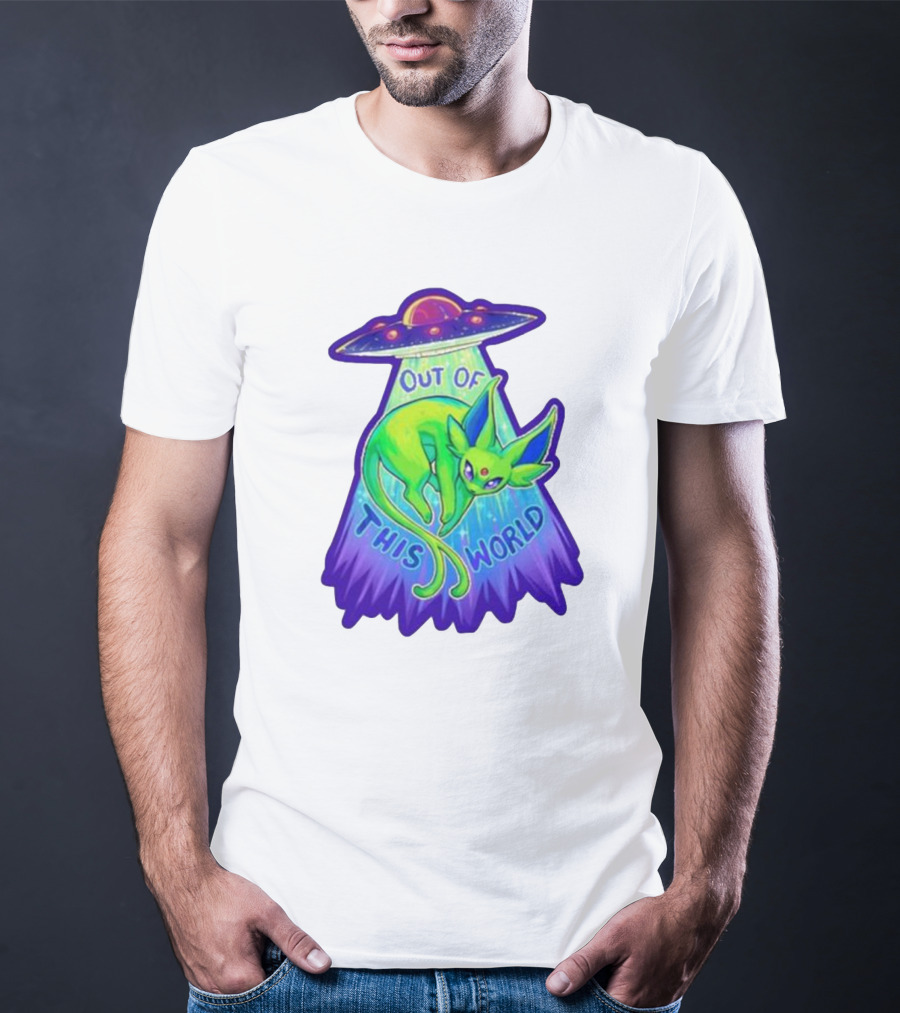 Espeon Out Of This World UFO Beam T-Shirt