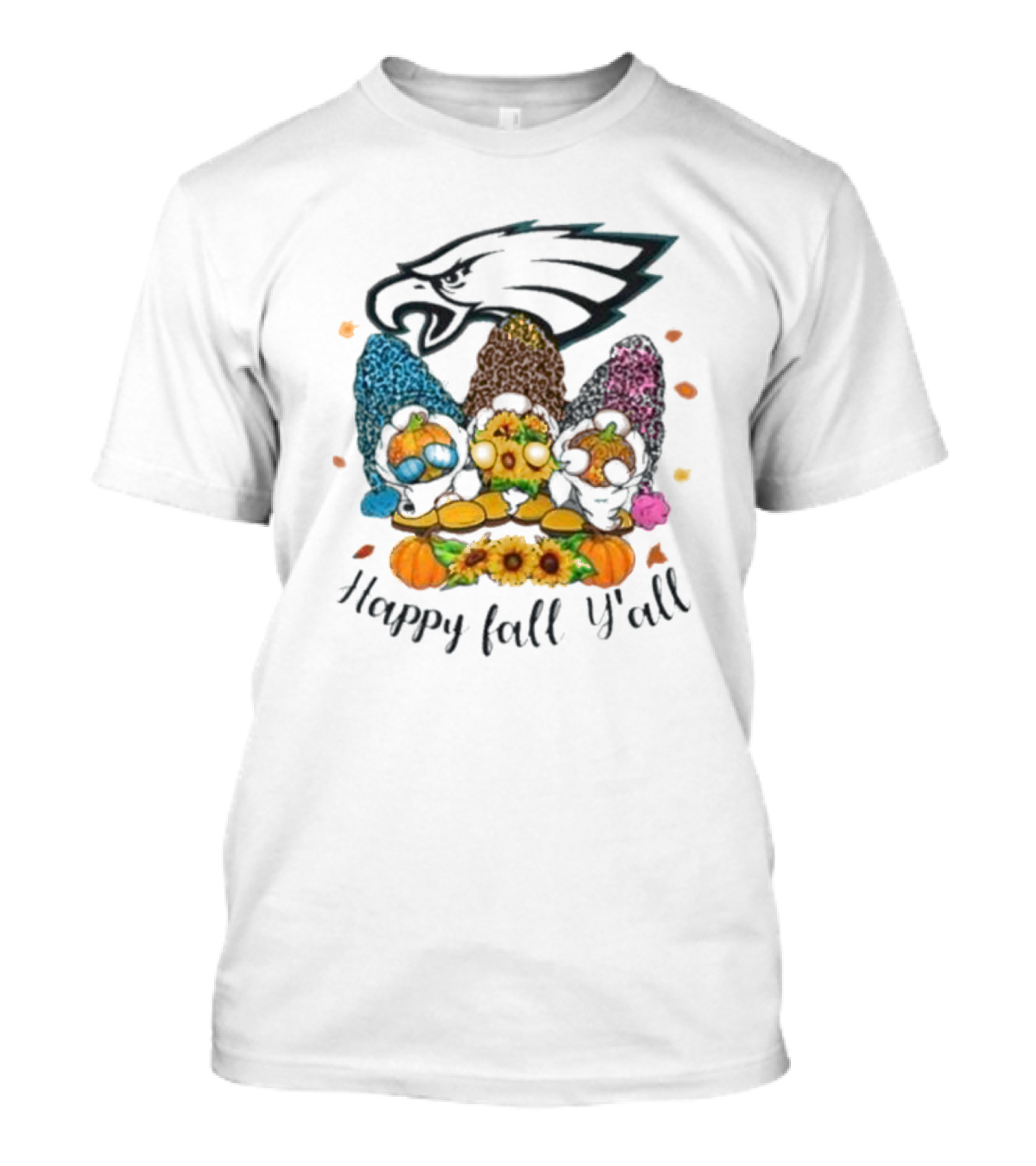 Philadelphia Eagles Gnomes With Happy Fall Y'all T-Shirt
