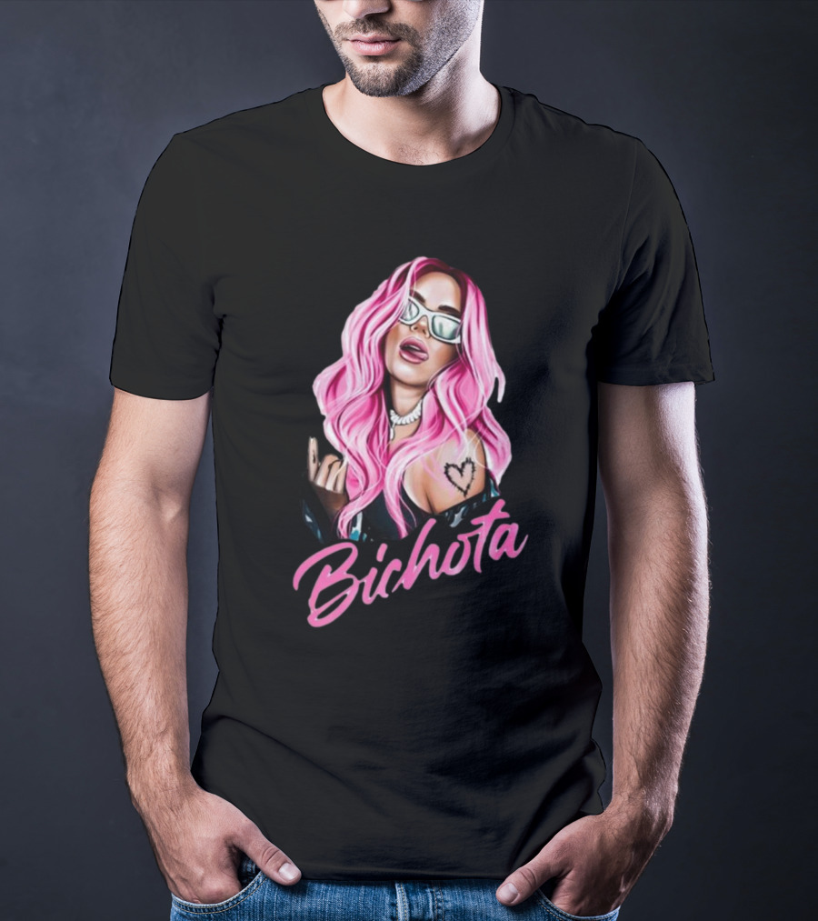 Karol G Pink Hair La Bichota Reggaeton Fan Birthday Gift T-Shirt