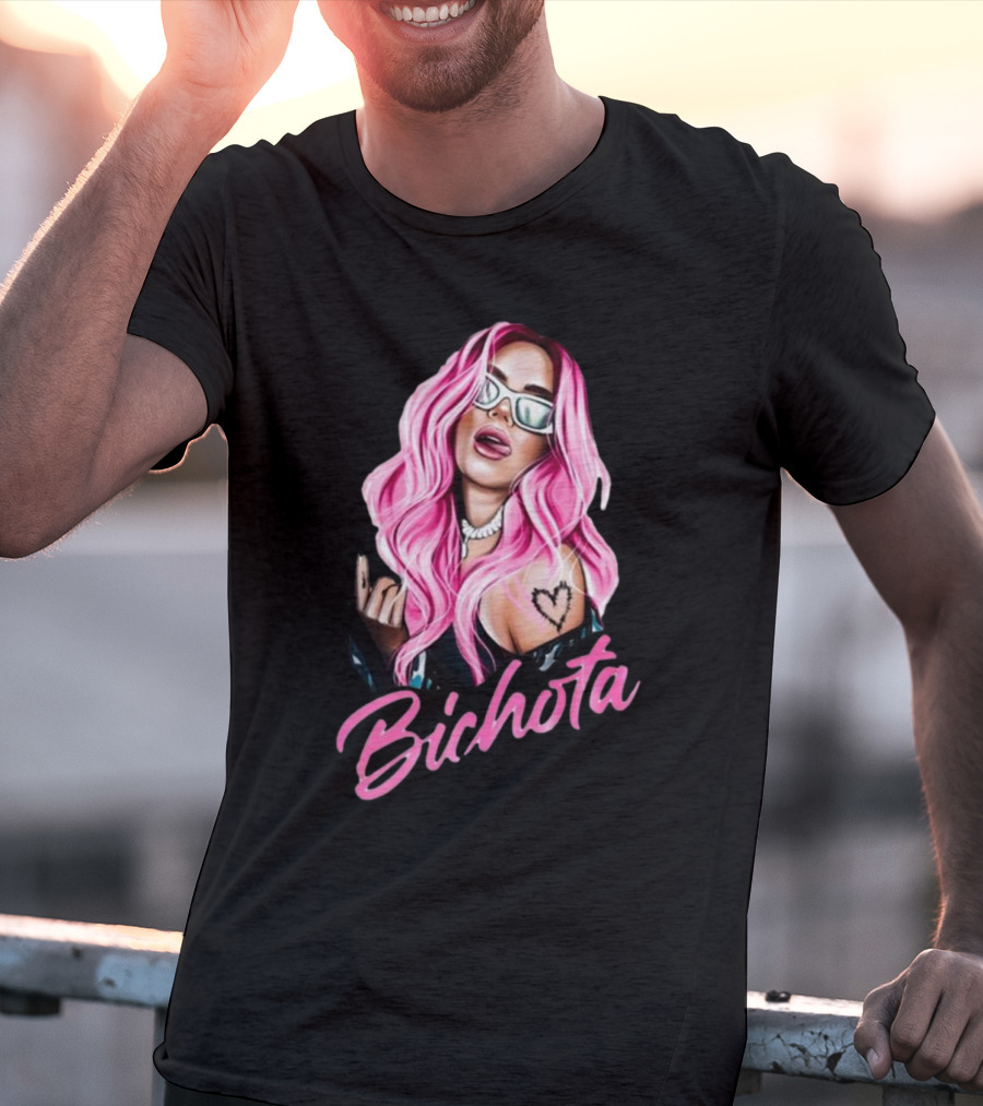 Karol G Pink Hair La Bichota Reggaeton Fan Birthday Gift T-Shirt