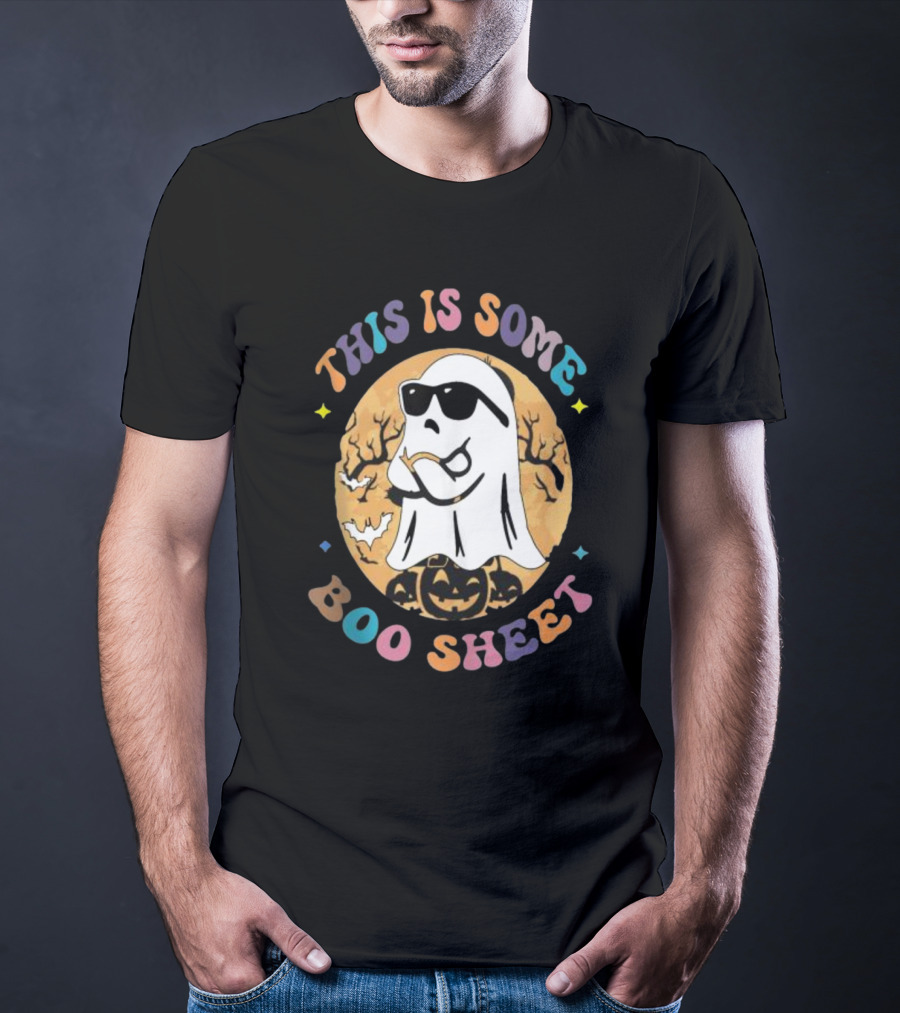 This Is Some Boo Sheet Ghost With Sunglasses And Pumpkins Halloween T-Shirt