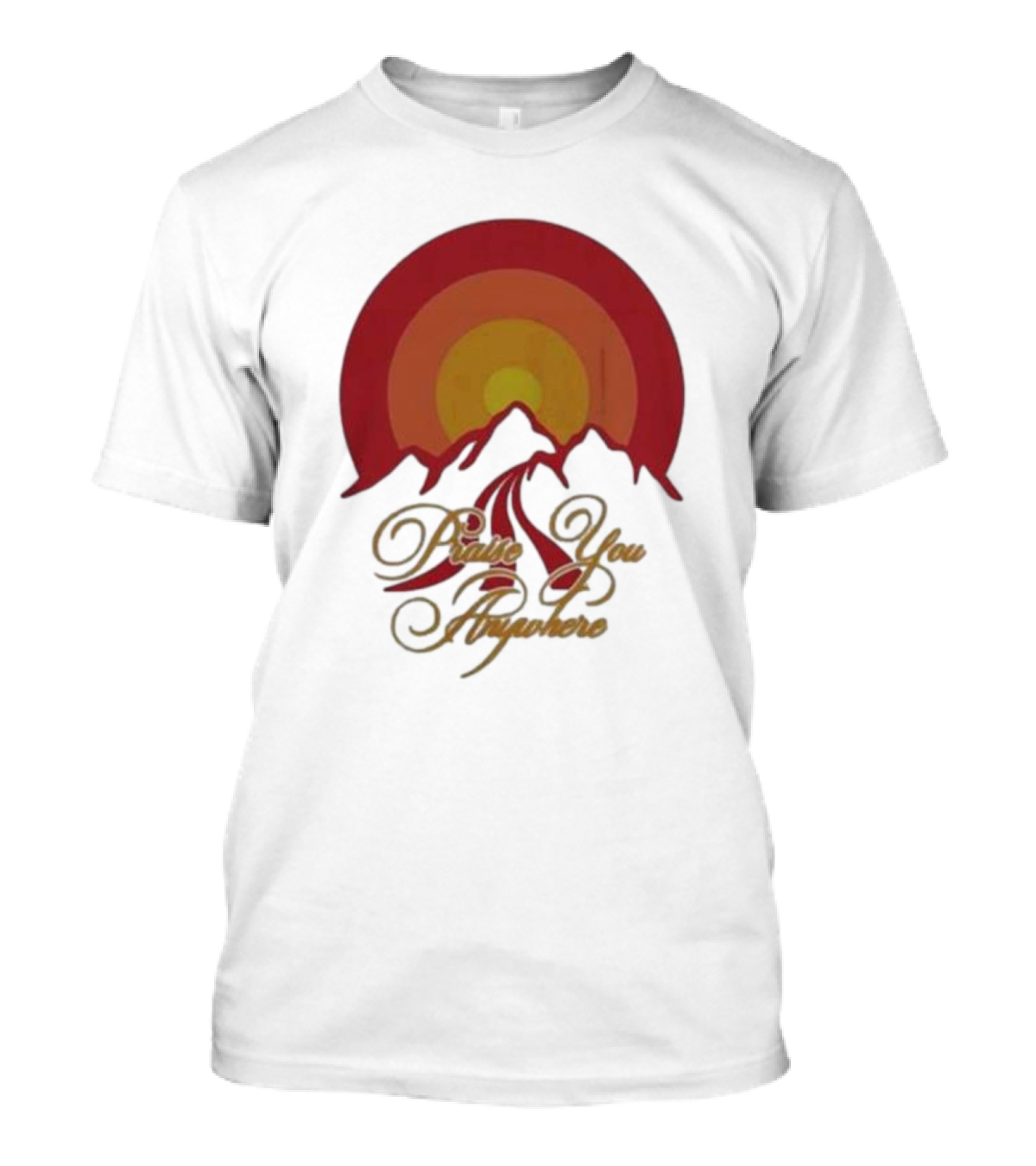 Praise You Anywhere Retro Mountain Sunset T-Shirt