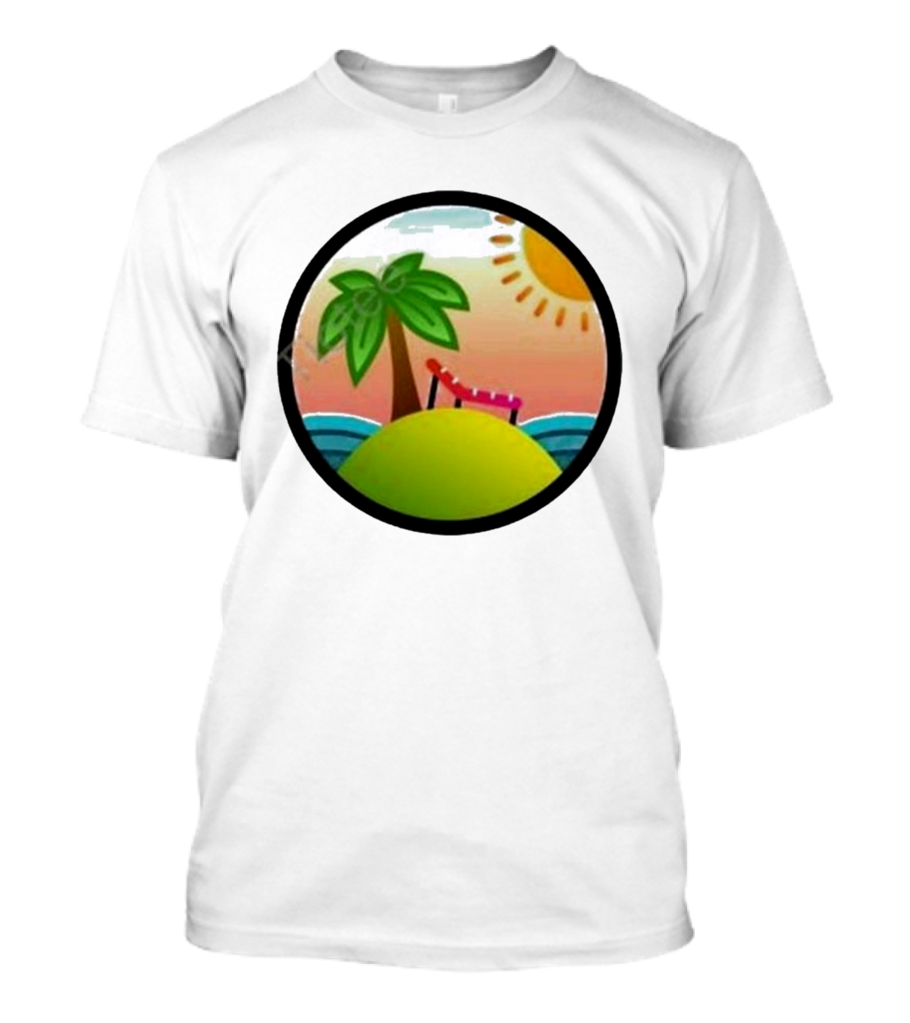 Tanstack Just Relax In Color Sunny Beach Island With Palm Tree And Lounge Chair T-Shirt