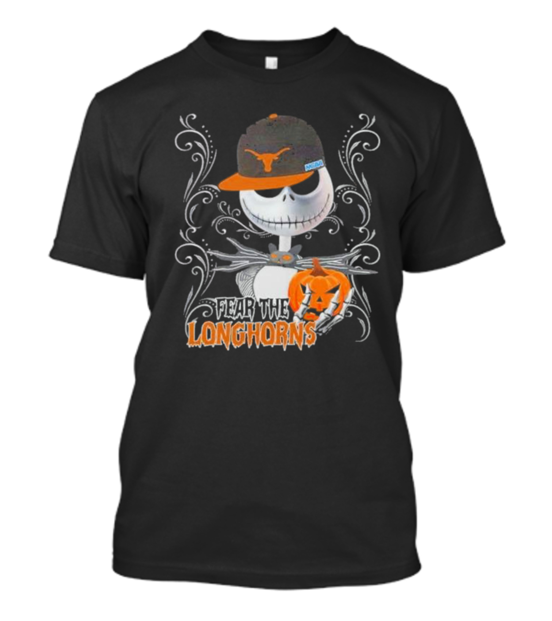 Fear The Longhorns Jack Skellington Pumpkin Halloween T-Shirt