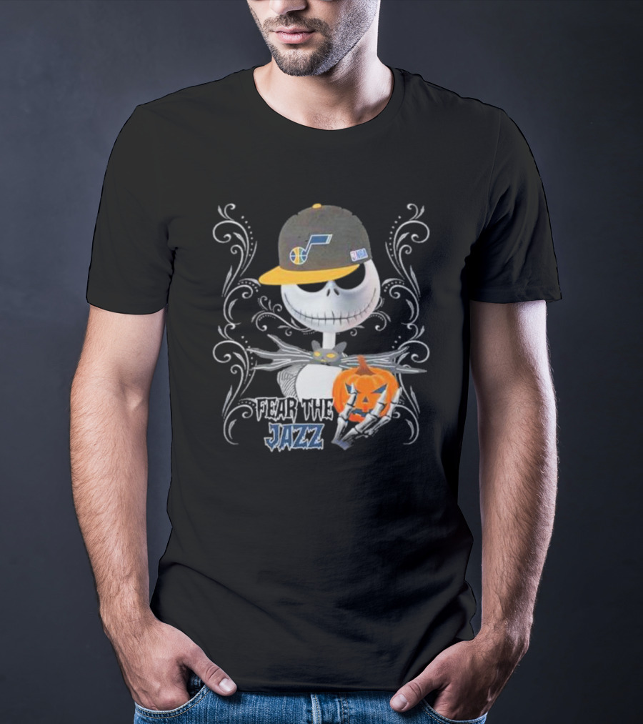 Jack Skellington Fear The Jazz Utah Pumpkin Halloween T-Shirt