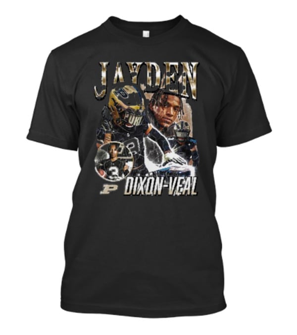 Jayden Dixon-Veal Purdue Boilermakers Football Player Portrait Montage T-Shirt