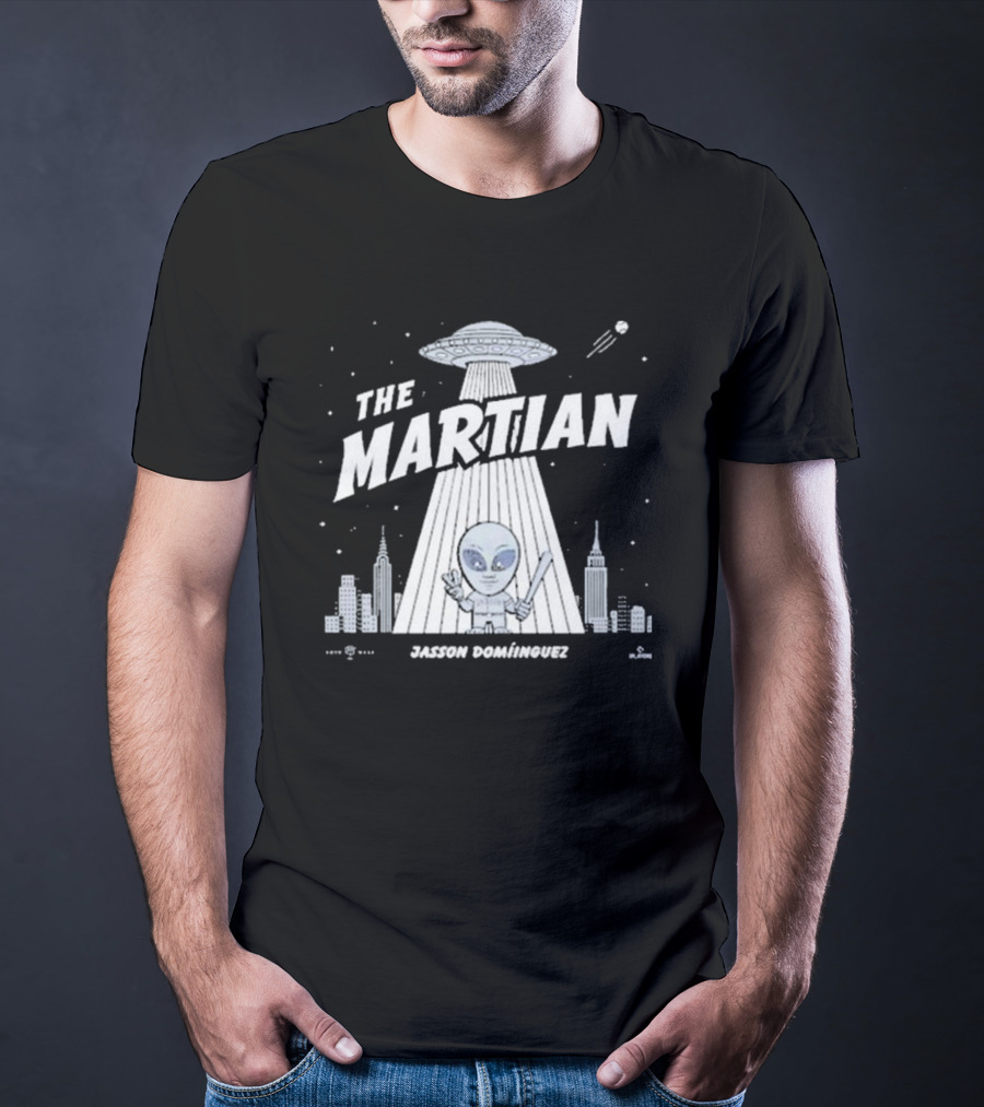 The Martian Jasson Dominguez Alien Spaceship New York Skyline T-Shirt
