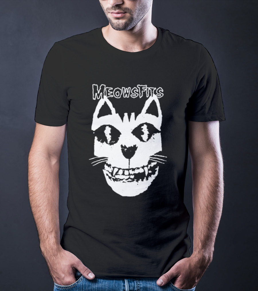 Meowsfits Grinning Cat Skull T-Shirt