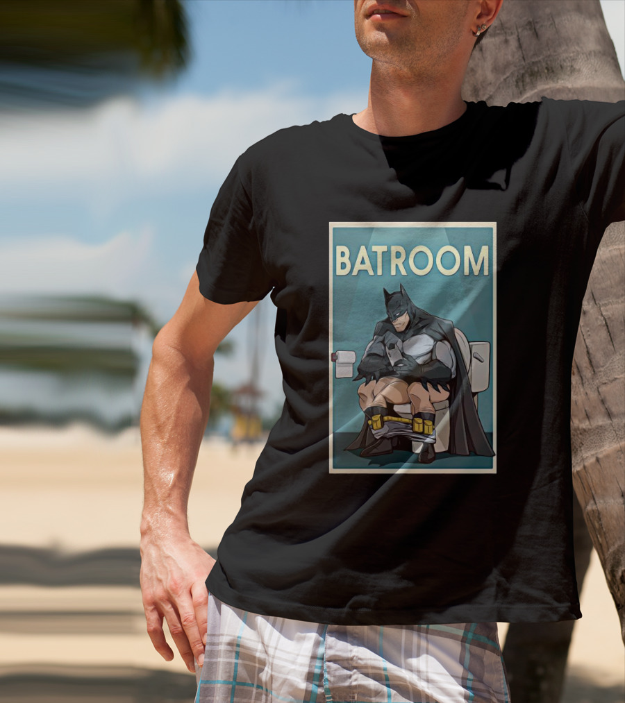 Batman Toilet Batroom Comic Panel T-Shirt