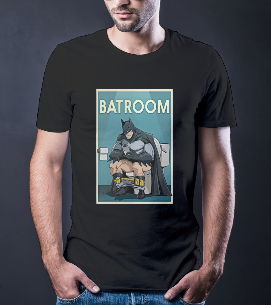 Batman Toilet Batroom Comic Panel T-Shirt