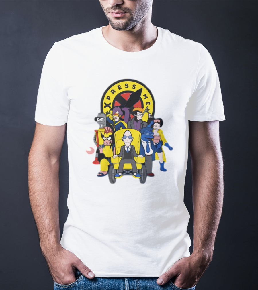Express Men Futurama Meets X-Men Crossover Ensemble T-Shirt