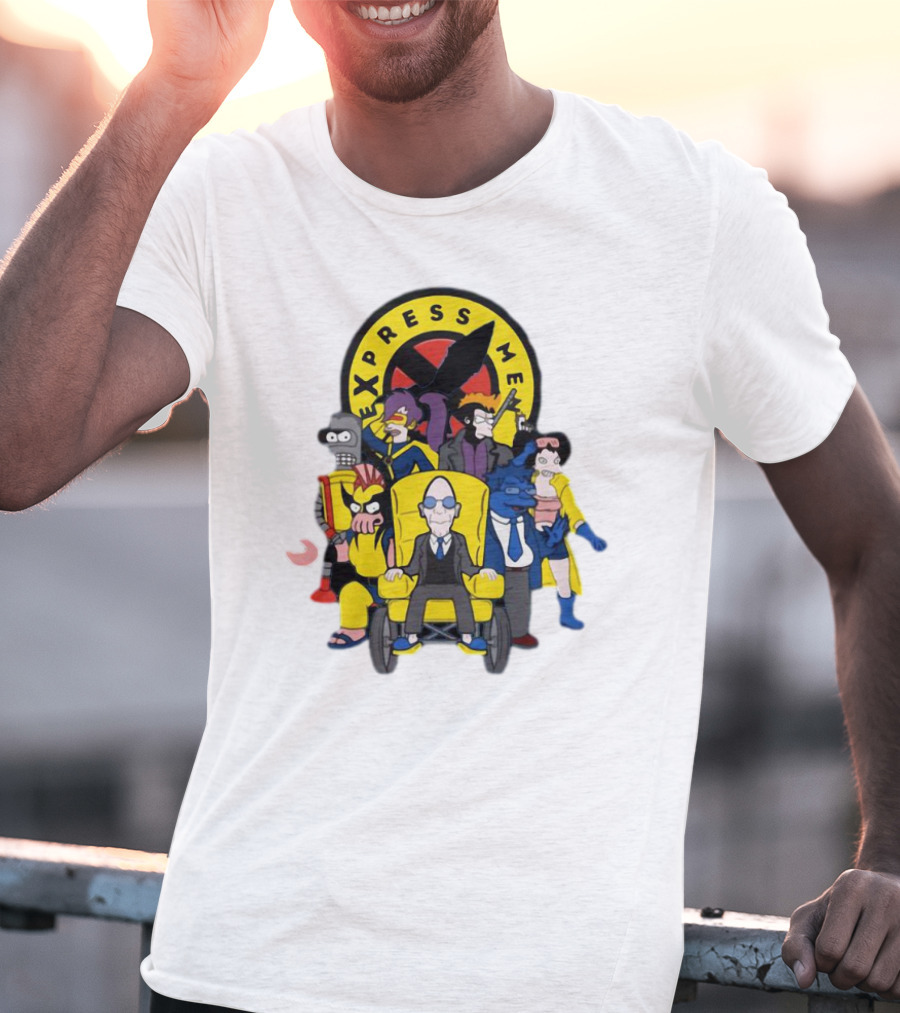 Express Men Futurama Meets X-Men Crossover Ensemble T-Shirt
